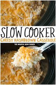 Slow Cooker Cheesy Hash Brown Casserole Recipe In 2021 Cheesy Hashbrown Casserole Crockpot Recipes Slow Cooker Hashbrown Recipes
