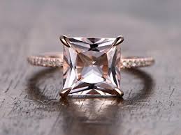 Shop diamond rings, simple engagement rings and more today at zales. Amazon Com 1 25 Carat Antique Design Princess Cut Morganite And Diamond Engagement Ring For Women In Rose Gold Handmade