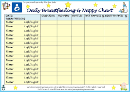 Daily Breastfeeding And Nappy Chart For Boys Breastfeeding