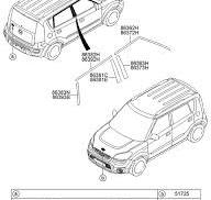 Kia 863622K000 Black Tape-Front Door Frame