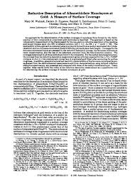 Reductive desorption of alkanethiolate monolayers at gold: a measure of  surface coverage