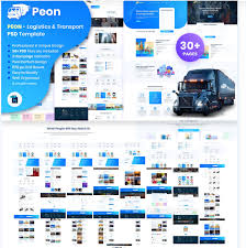 Peon Logistics Transport Psd Template Psd Templates Logistics Templates