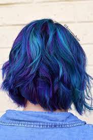 24 Blue And Purple Hair Looks That Will Amaze You Page 2 Of 5 Hair Color Purple Hair Styles Wavy Bob Hairstyles