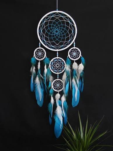 dreamcatcher blue and white