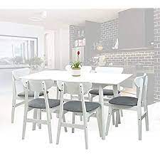 We did not find results for: Amazon Com Dining Room Set Of 6 4 Tracy Chairs Extendable Table Bench Kitchen Modern Solid Wood W Padded Seat Medium Brown Color With Light Gray Cushion Table Chair Sets