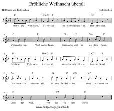 Eins davon, die sich auch gut zum deutschlernen eignen möchte ich dir heute. Frohliche Weihnacht Uberall Text Noten Download