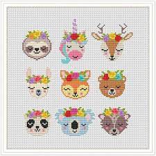 1 1/4 x 1 1/4. Cross Stitch Cute Pattern Animals Funny Fox Llama Deer Bear Unicorn Sloth Modern Xstitch Animals Baby Nursery Pdf Pattern Download Animal Cross Stitch Patterns Unicorn Cross Stitch Pattern Cute Cross Stitch
