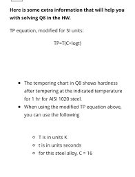 8 Tempering 10 Pts A Use The Following Chart