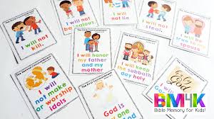 1 and god spake all these words, saying, Ten Commandments For Kids