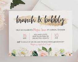 Floral Brunch And Bubbly Bridal Shower Invitation Lauren Collection Brunch Bubbly Invitation Glitter Brunch And Bubbly Invitation In 2020 Bridal Shower Brunch Brautparty Einladung Einladungskarte Design