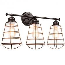 3 Light Vanity Lamp Bathroom Fixture With Metal Wire Cage Wall Light Fixtures Lighting Fixtures Lighting Home Garden