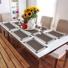 The hand embroidered pillow covers in black and gold adds some extra boho luxe. Hokipo Pvc Placemats With Table Runners For Dining Table Grey 6 Pieces Placemats 1 Table Runner Ar2779 Buy Online In Maldives At Maldives Desertcart Com Productid 182850409