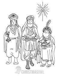 Three wise men coloring page. Free Three Wise Men Coloring Page
