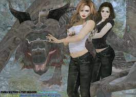 Emma Watson With The Dragon by mandala
