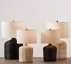 Table lamp and shade dimensions: Cambria Rattan Table Lamp Pottery Barn