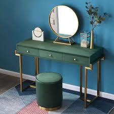 Vintage vanity table w/ lighted mirror & drawer, dressing table dresser desk. Gold Schminktisch Mit Schubladen Gruner Samt Gepolstert Schminktisch Mit Spiegel Schminktisch Mit Hocker Gross In 2021 Dressing Table With Stool Diy Vanity Table Makeup Table Vanity
