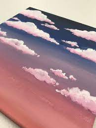 Here's how i paint pink . Sky Art Painting Cloud Painting Cute Canvas Paintings