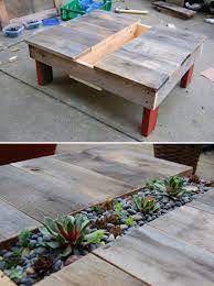 Diy Succulent Table Succulents Diy Pallet Crafts Outdoor Coffee Tables