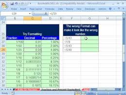 How To Build An Excel Table Of Fraction Percent