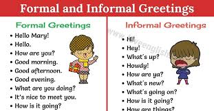 Greetings In English Learn How To Use Some Simple Formal And Informal English Greetings As Well As Fun Slang Expressions That People Use To Greet Ea Ingleses