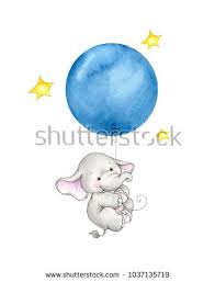Baby Elephant Hanging On Blue Balloon Baby Elephant Tattoo Baby Elephants Art Baby Elephant Drawing