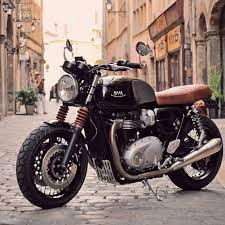 Leather Motorcycle Fork Gaiters Boots For Triumph And Moto Guzzi Custom Motorcycles Triumph Thruxton Custom Bikes Cafe Racers