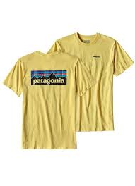P 6 Logo Cotton T Shirt In Yoke Yellow By Patagonia Patagonia Shirts Shirts T Shirt