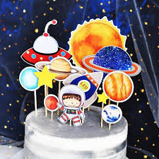 Blue boy 1st birthday yard sign 15in x 14in. Astronaut Rocket Moon Happy Birthday Cake Topper Dessert Party Decorations Kids Oh Baby For Boy 1st Birthday Party Supplies Buy At The Price Of 1 45 In Aliexpress Com Imall Com