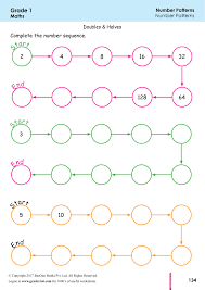 doubling halving numbers worksheets www grade1to6 com