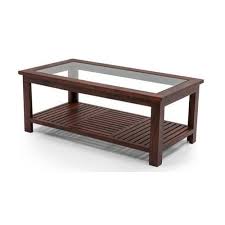 The louie coffee table embodies the beauty of symmetrical structure and clean construction. Rectangular Dark Brown Glass And Wood Coffee Table Id 21101152397