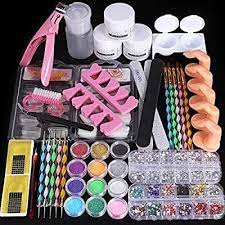 Amazon Com Cooserry 46 In 1 Acrylic Nail Kit 12 Shiny Glitter Acrylic Powder Kit For Beginner Technician Use A In 2021 Acrylic Nail Kit Gel Nails Diy Nail Art Kit