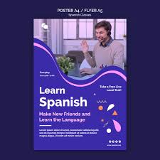 Real estate en espanol gratis fortune international. Plantilla De Poster De Curso De Espanol Archivo Psd Gratis