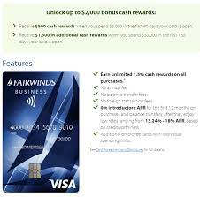 Credit card, mortgage, banking, auto. Fl Fairwinds Credit Union Business Credit Card Bonuses Of Up To 2 000 Doctor Of Credit