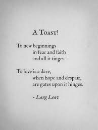 Books Direct A Toast To New Beginnings Lang Leav Lang Leav Quotes Love And Misadventure