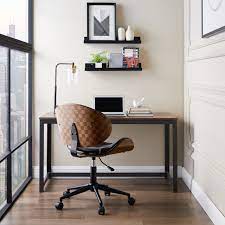 Ergonomic armchair for instance, it has best features in offering gorgeous design, comfort and functionality. Mid Century Desk Chair Modern Bentwood And Leather Swivel Task Chair With Wheels Volans Furniture