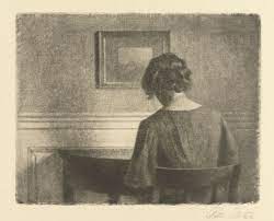 jong meisje aan een halfronde tafel peter vilhelm ilsted 1909