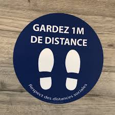 Adhesif De Marquage Au Sol Pied Gardez Vos Distances Rond 300mm Marquage Autocollant Pochoir Lettre
