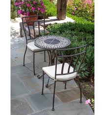 Fleur De Lis Living Wilhite Mosaic 3 Piece Bistro Set With Cushions Reviews Wayfair Outdoor Bistro Set Bistro Set Outdoor Patio Furniture Sets