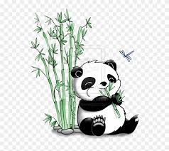 You can learn to draw a kawaii panda style, you just have to follow. Cute Panda With Bamboo Drawing Clipart 4638123 Pikpng