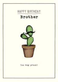 There's no guarantee that businesses that need your card will accept a digital copy. Cactus You Big Prick Personalised Brother Birthday Card Moonpig