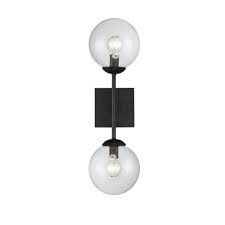 251 First Uptown Black Globe Two Light Wall Sconce Bellacor