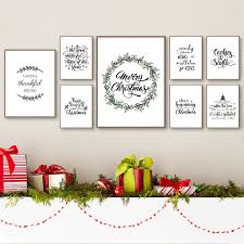 Filling a long wall in a living room can be a design challenge. Christmas Wall Art Canvas Painting Pictures Holiday Decoration Christmas Quotes Posters And Prints Gift Home Wall Decor Painting Calligraphy Aliexpress