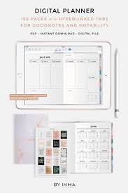 Digital Planner Goodnotes Ipad Pro 2019 Dated Weekly Planner With Hyperlinks Tabs Digital Stickers And Marble Cover I Digital Planner Planner Digital Sticker