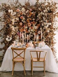 47 Pretty Flower Wall Decor Ideas That So Creative In 2020 Orange Wedding Colors Wedding Inspiration Fall Flower Wall Wedding