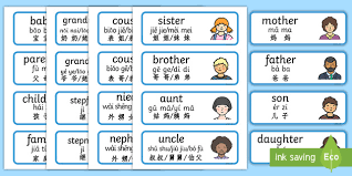 A safe estimate is 200 chinese radicals. My Family Word Cards English Mandarin Chinese Pinyin My Family Word Cards