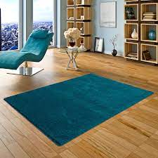 Tapis bleu petrole 160x230 sun. Hochflor Shaggy Teppich Palace Petrol