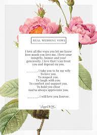 Real Wedding Vows That Are Thoughtful Simple Real Wedding Vows Wedding Vows To Husband Modern Wedding Vows