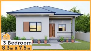 Small cottage designs, small home design. 8 3 X 7 5 Meters 27 By 25 Ft 3 Bedrooms Small House Design 63 Square Mtr 678 Square Ft Youtube