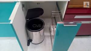 Softclose Dustbin And Detergent Pullout Kitchen Kitchen Storage Organization Glass Kitchen