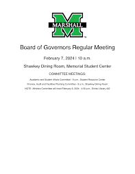 Board of Governors Regular Meeting